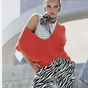 Women's Orange Knit Sweater